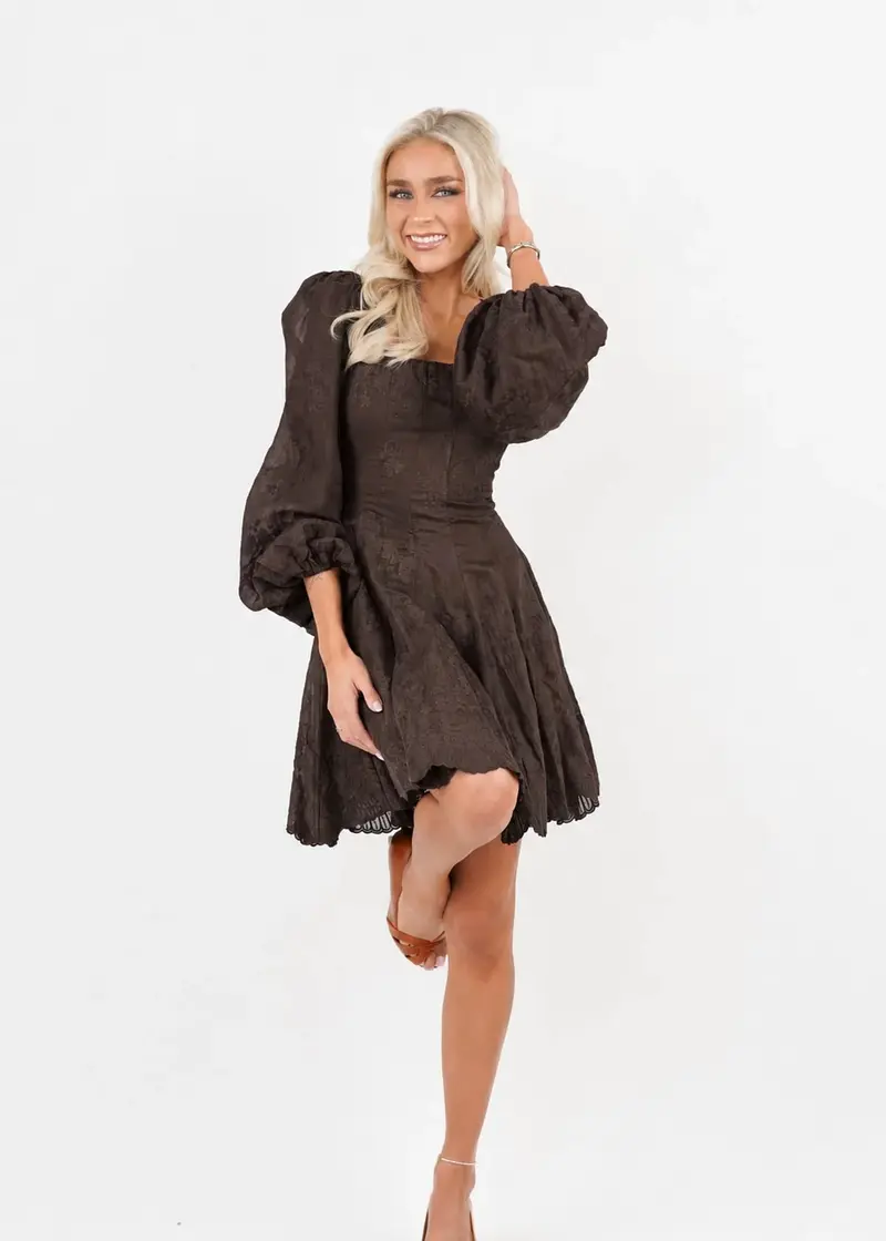 Sophie Lace Dress - Brown