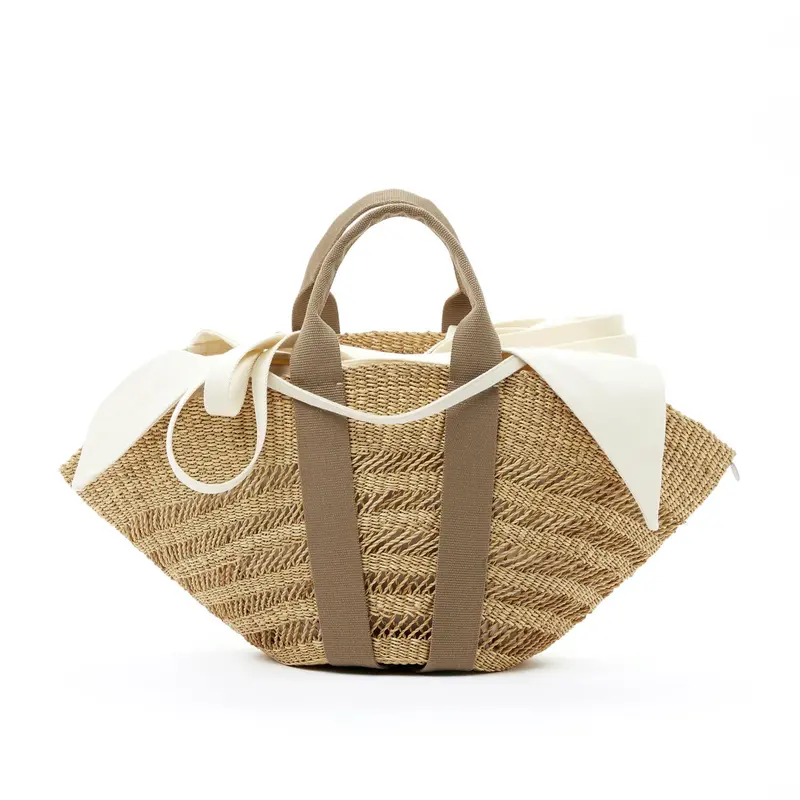 Sophie Lace Straw Bag Natural/Beige