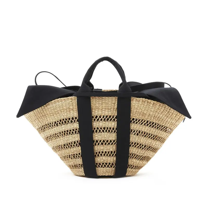 Sophie Lace Straw Bag Natural/Black