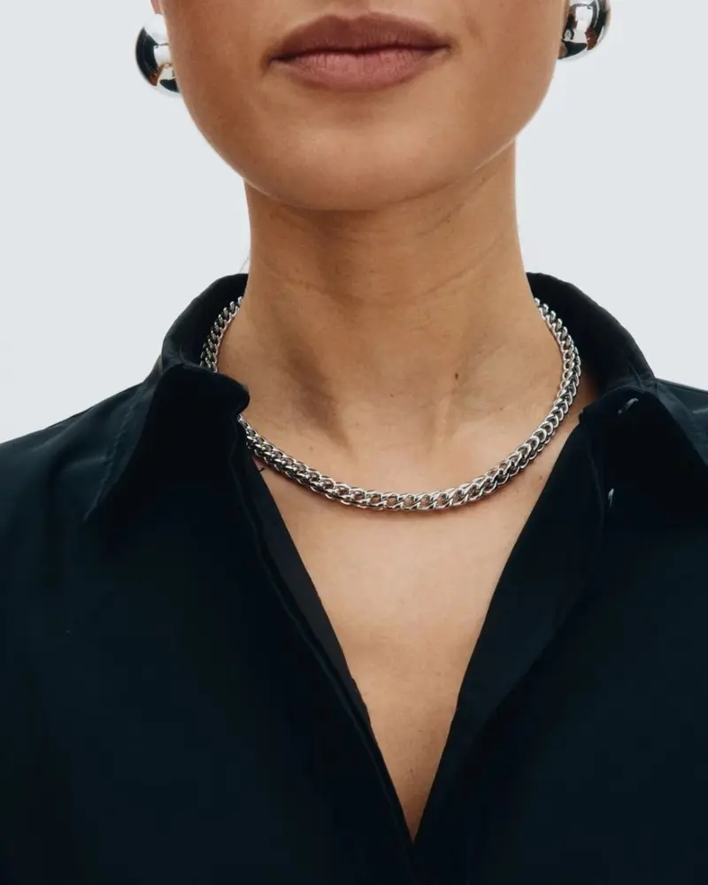 Spiga Chain Necklace Steel