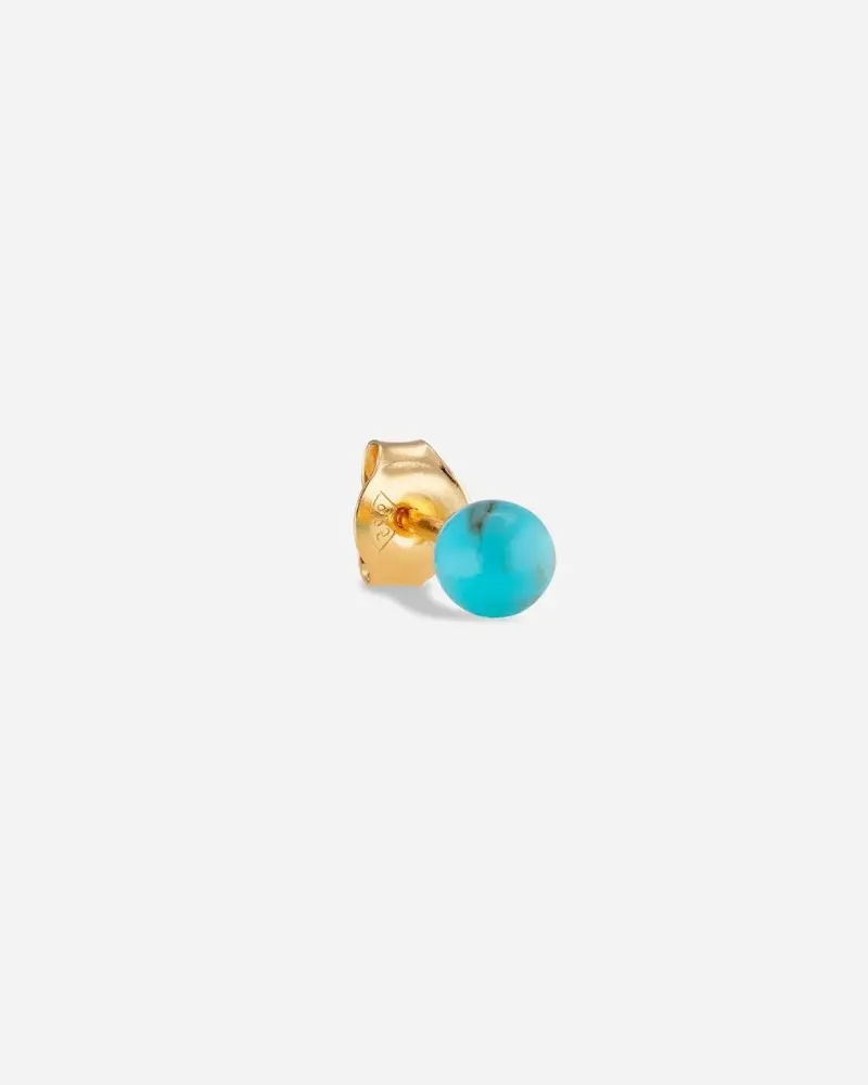 Splash Stud Turquoise - Gold Pleated