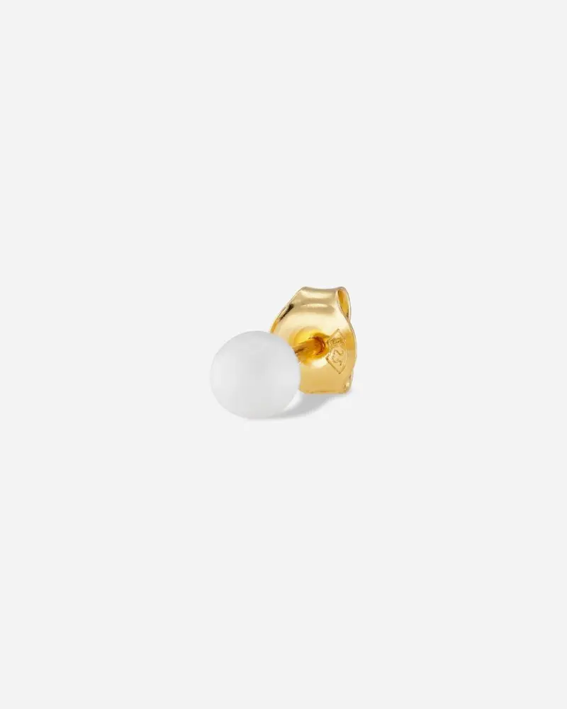Splash Stud White Agate - Gold Pleated