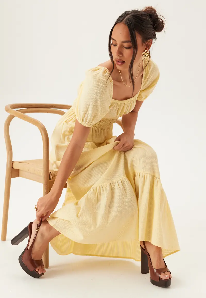 Square Neck Cotton Maxi Dress