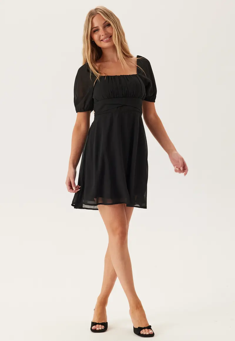 Square Neck S/S Georgette Dress