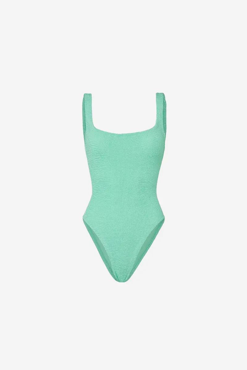 Square Neck Swim Metallic Mint