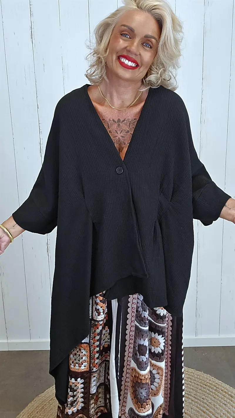 Stacy asymmetrisk jakke svart