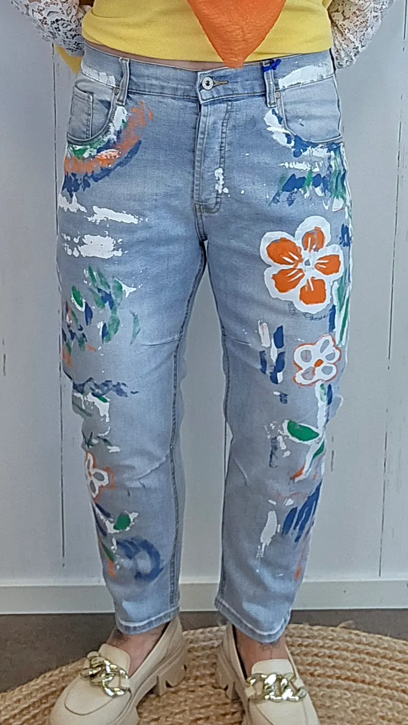 Stacy jeans med trykk