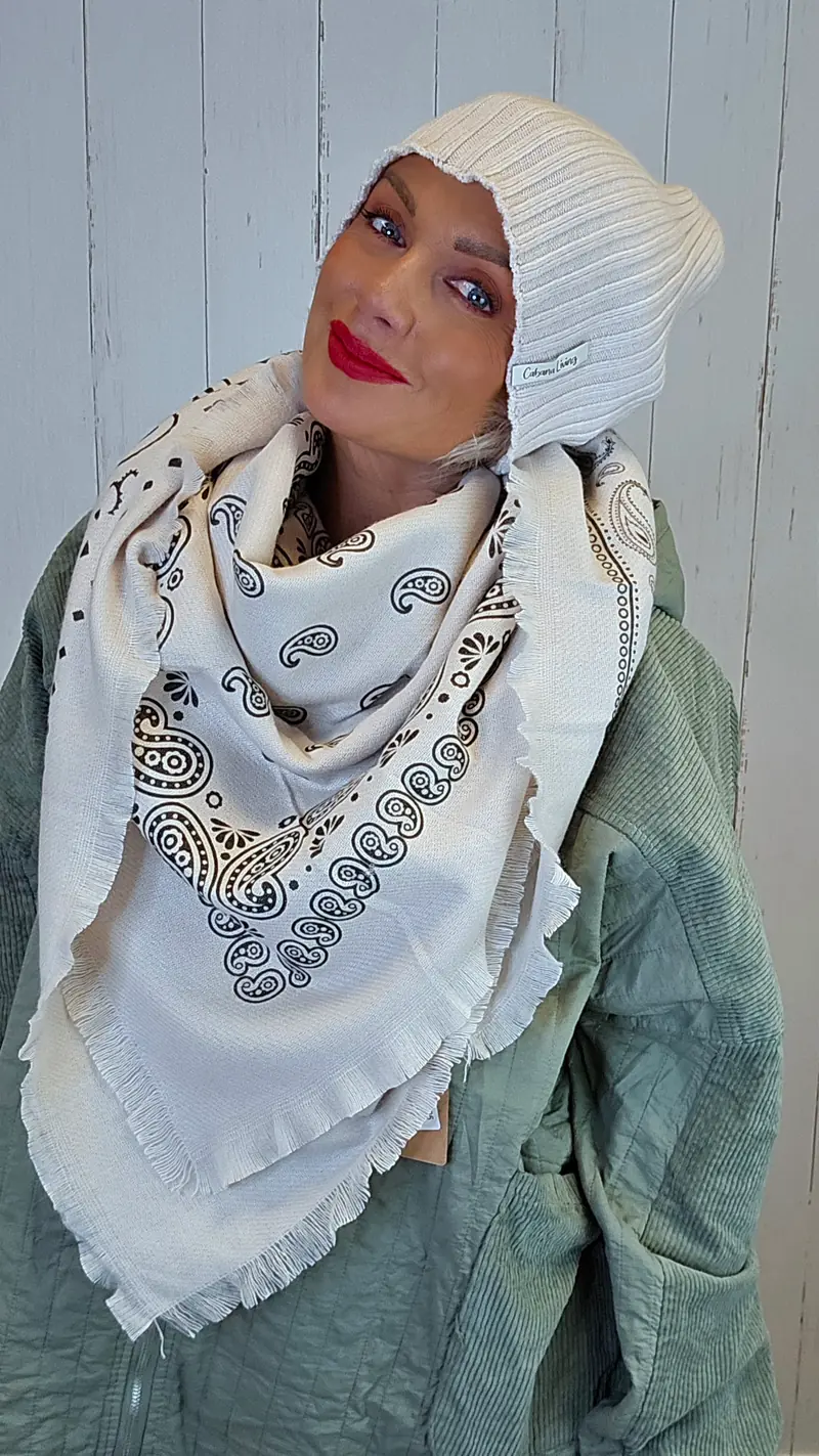 Stacy skjerf lys beige