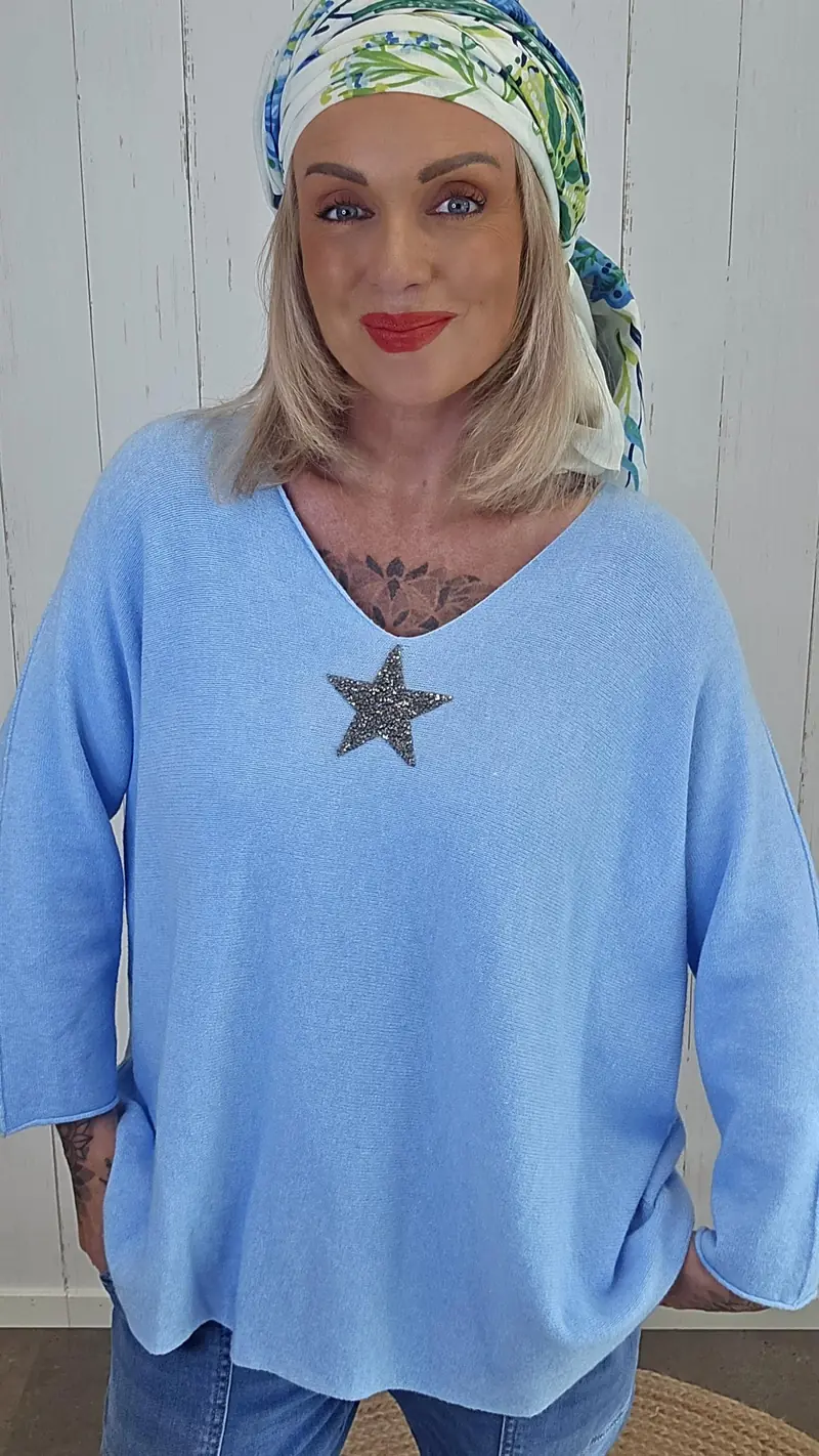 Stella genser med stjerne blå