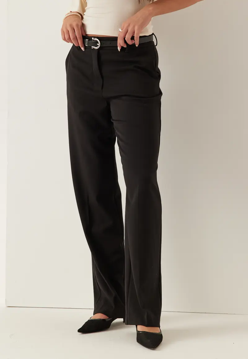 Straight High Waist Suit Trousers