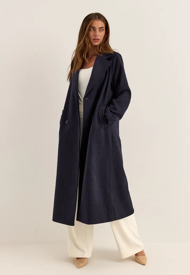 Straight Wool Blend Coat