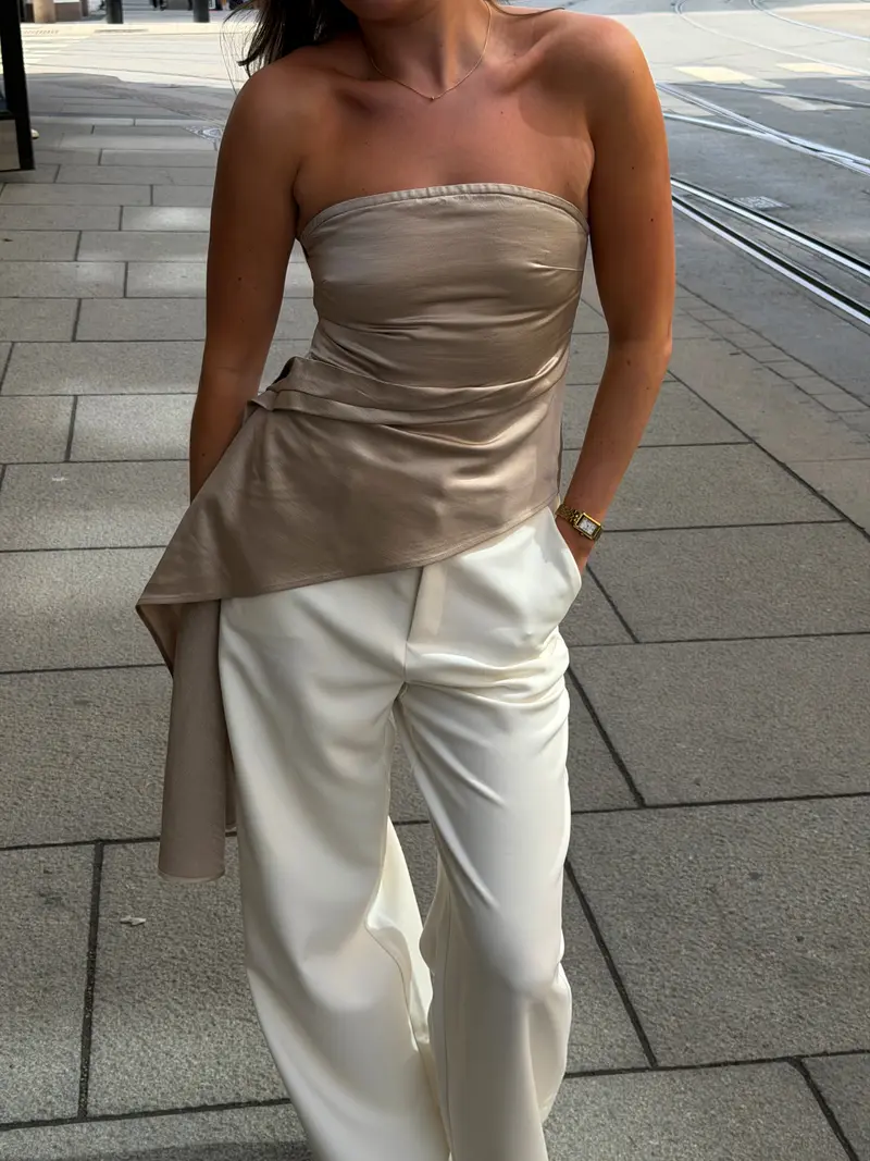 Strapless Top Beige