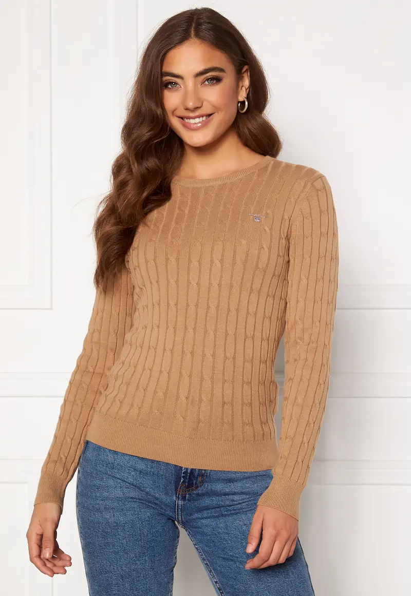 Stretch Cotton Cable Crew