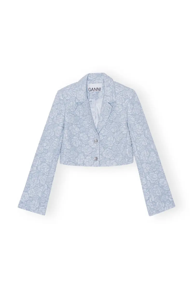 Stretch Jacquard Cropped Blazer