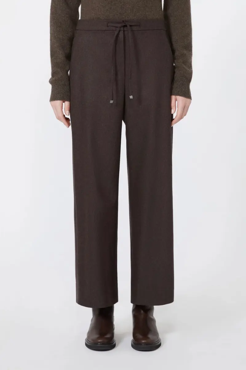Stretch Wool Joggers Brown