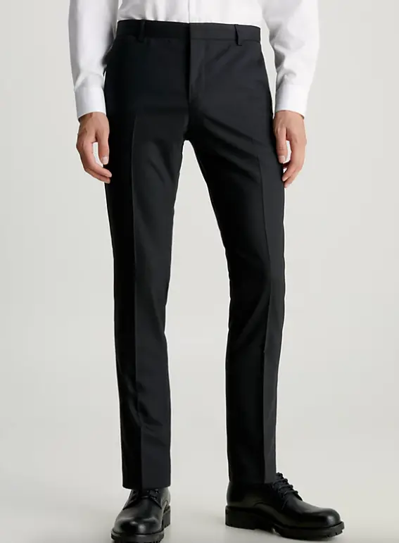 STRETCH WOOL SLIM SUIT PANT