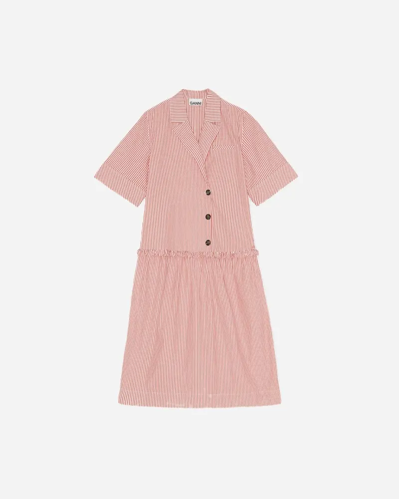 Stripe Cotton Blazer Dress - Thin Stripe Orangedotcom