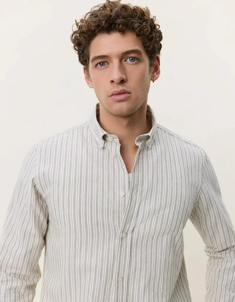 Stripe Cotton-Linen Shirt