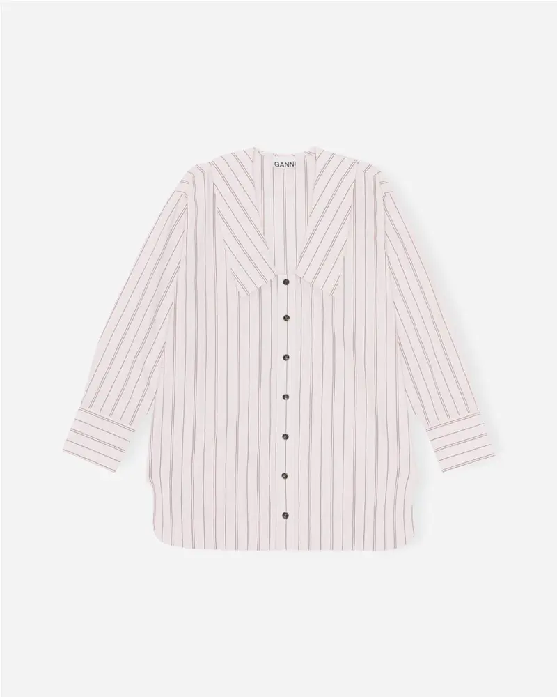 Stripe Cotton Oversized Shirt - Shrinking Violet