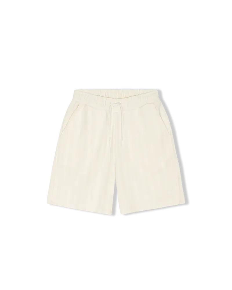 Stripe Jacquard Shorts Eggnog White