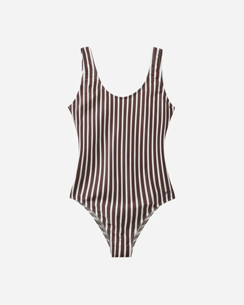 Stripe Swim Suit - Bark