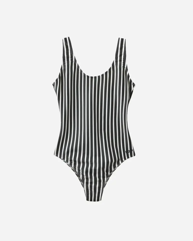 Stripe Swim Suit - Black
