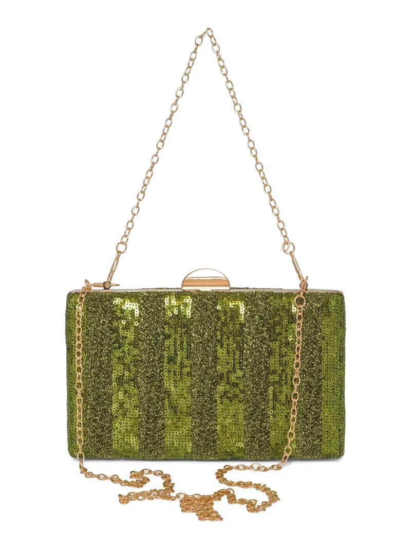 Striped clutch Grønn
