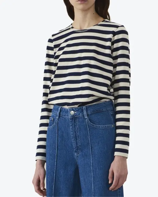 Striped Cotton Jersey -  Brazilian Sand