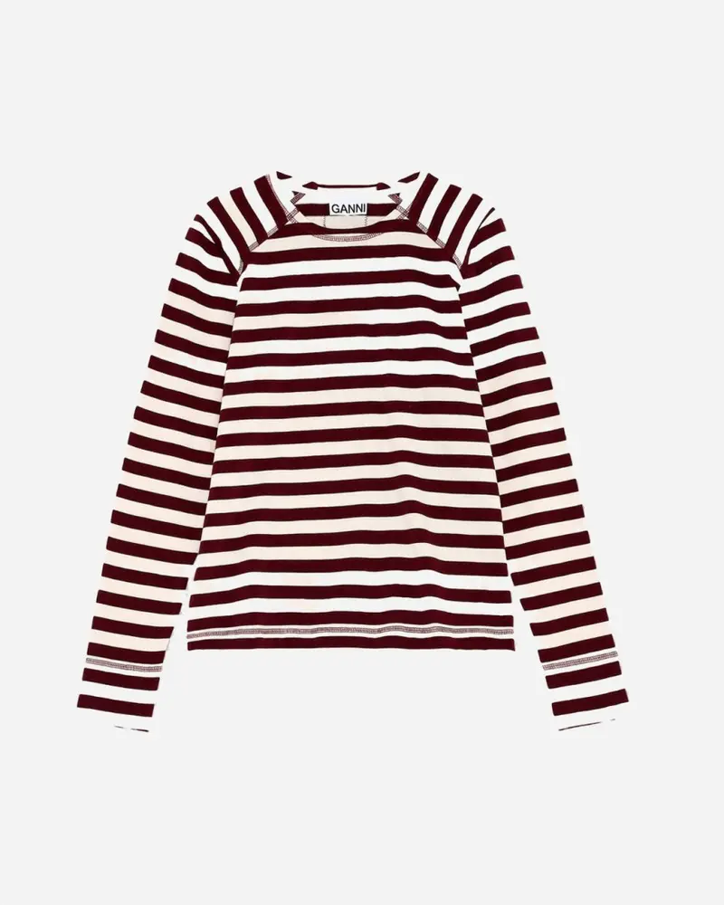 Striped Cotton Jersey -  Egret