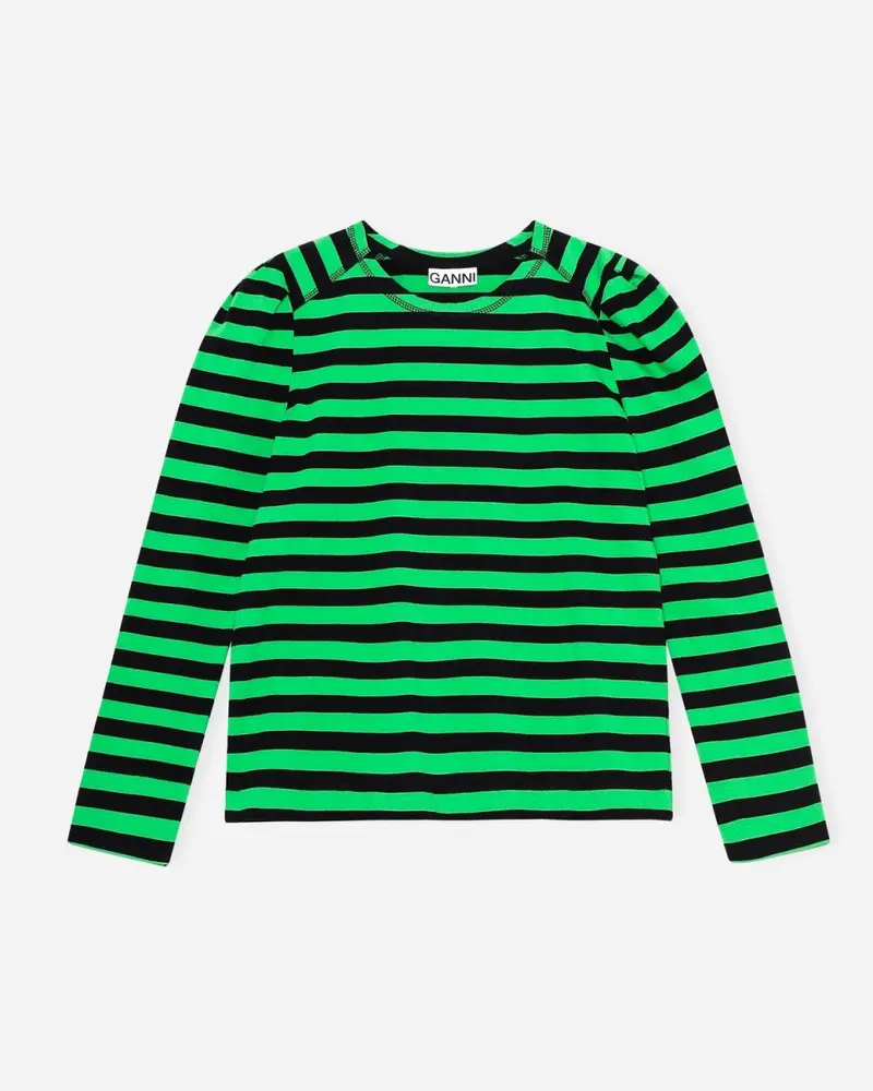 Striped Cotton Jersey - Kelly Green