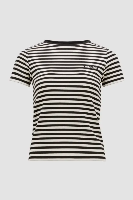 Striped Cotton T-Shirt Blue/White Stripe