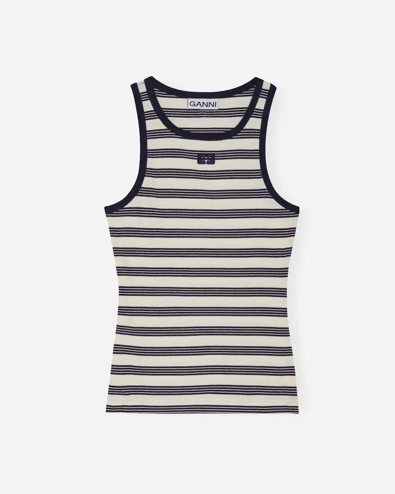 Striped Soft Cotton Rib Tank Top