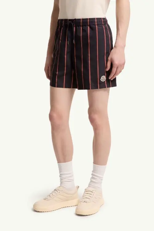 Striped Swim Shorts Navy Blue/Red
