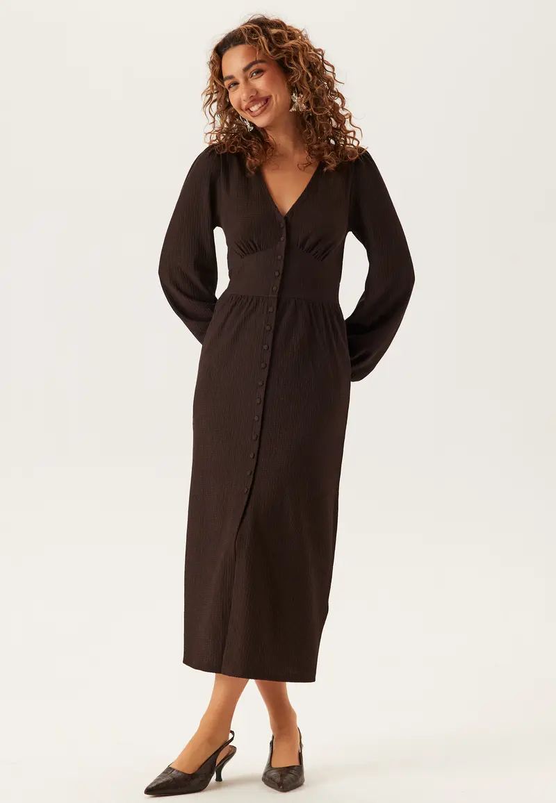 Structure Button Midi Dress