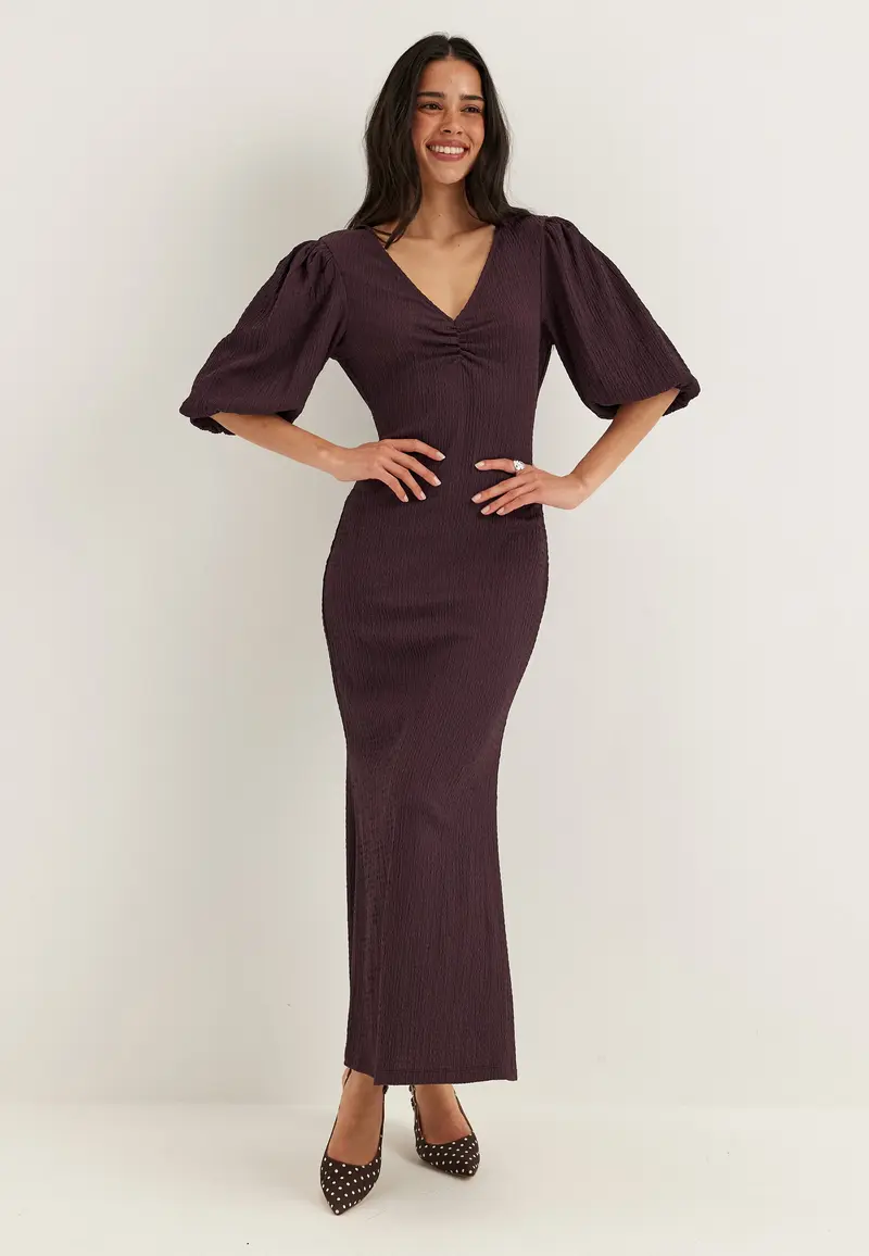 Structure Puff Sleeve Dress