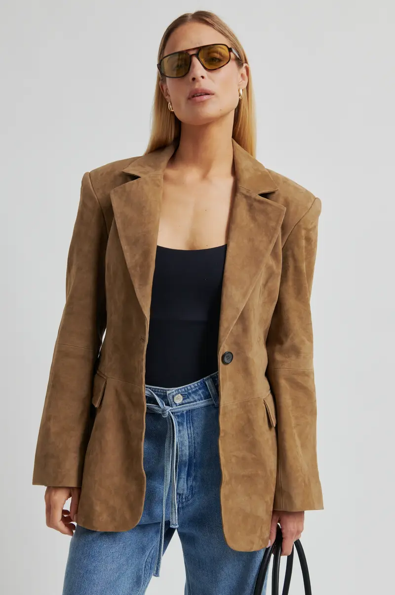 Suellen Fitted Suede Blazer