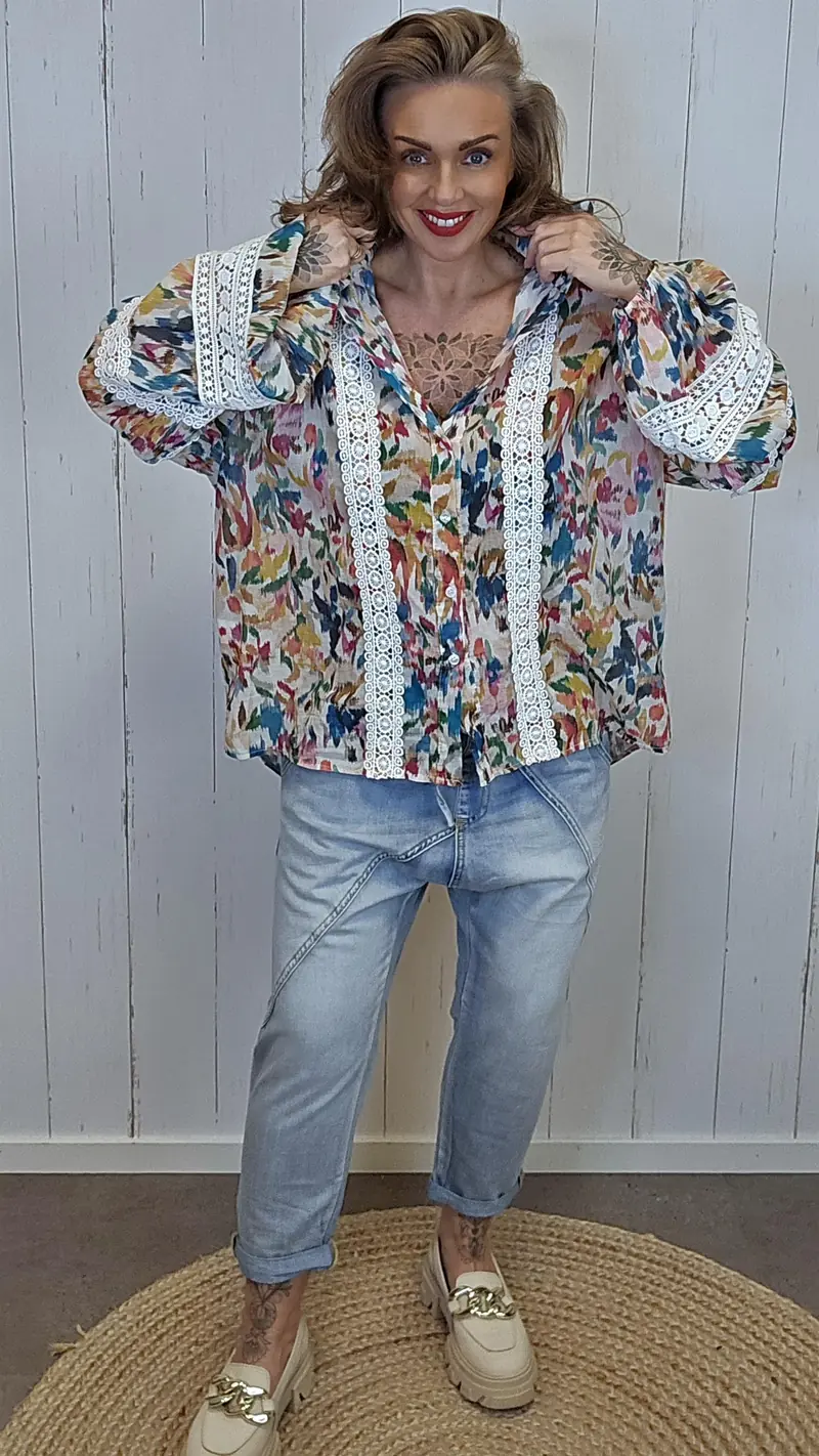 Sunniva skjortebluse multi colour