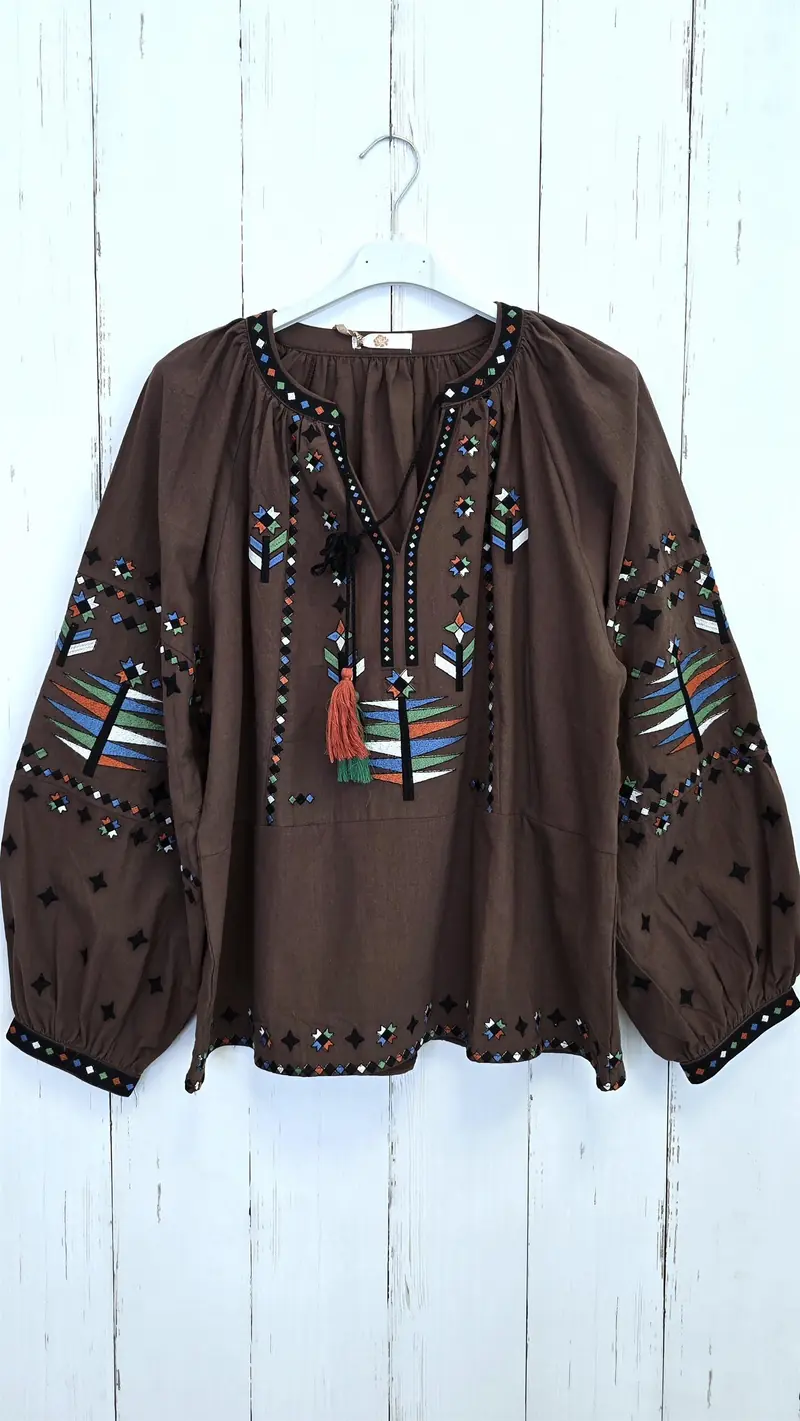 Susie bluse brun
