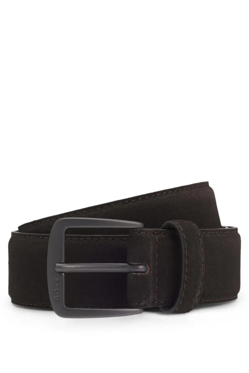 Syhr-Sd-St_Sz35 Suede Belt Dark Brown