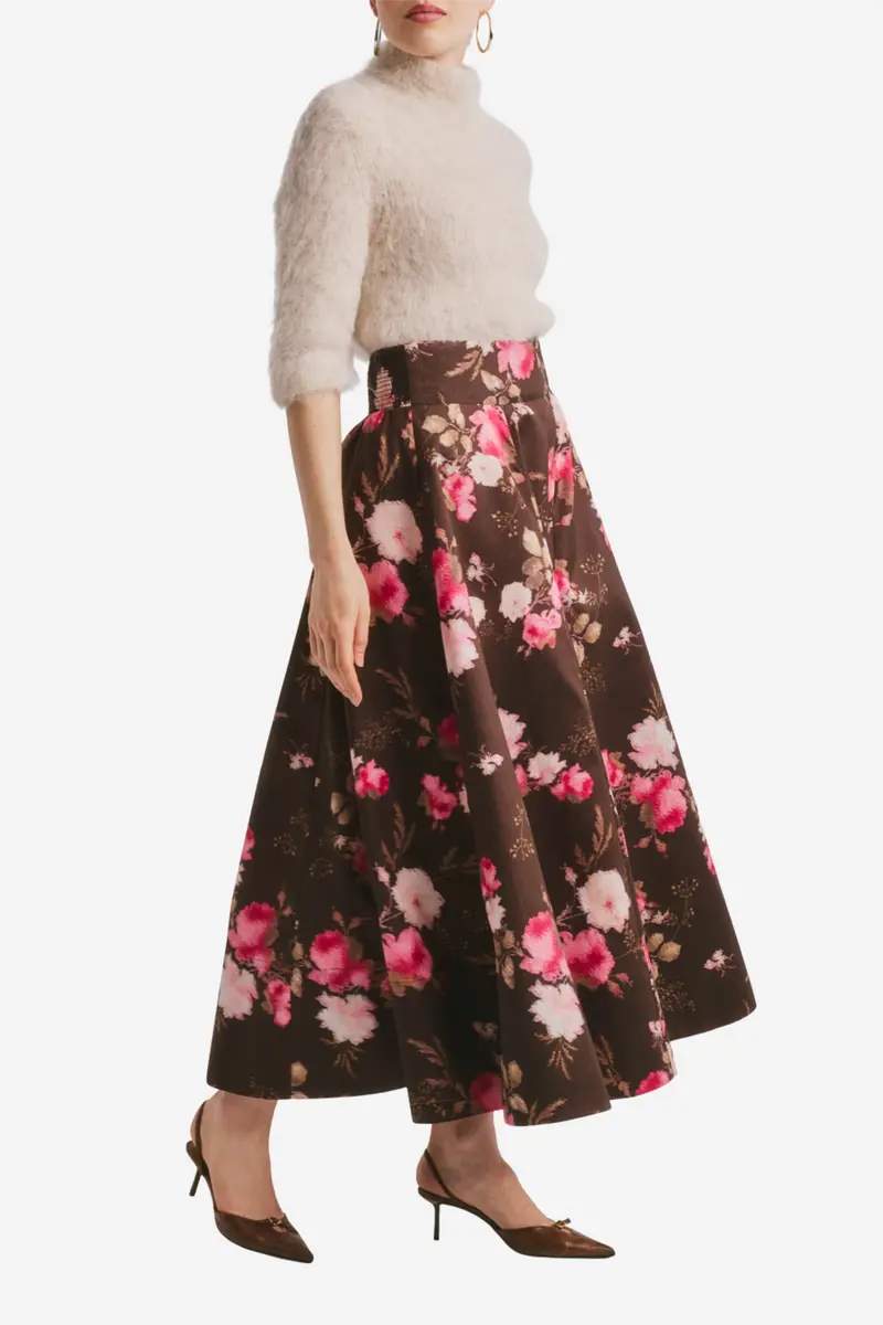 Taffeta Maxi Skirt Soft Bloom