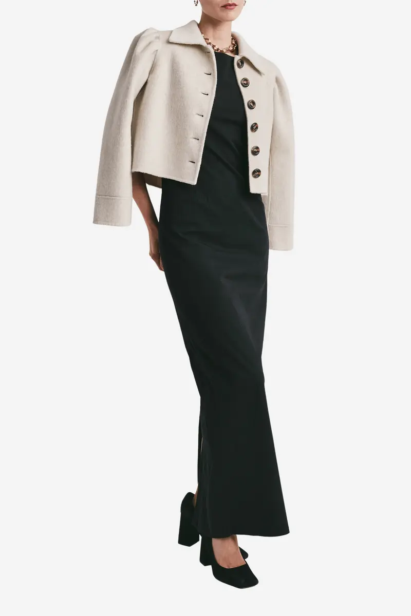 Tailored Cropped Jacket Vintage White