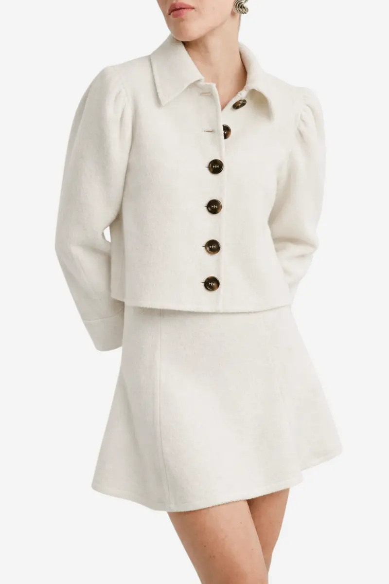 Tailored Mini Skirt Vintage White