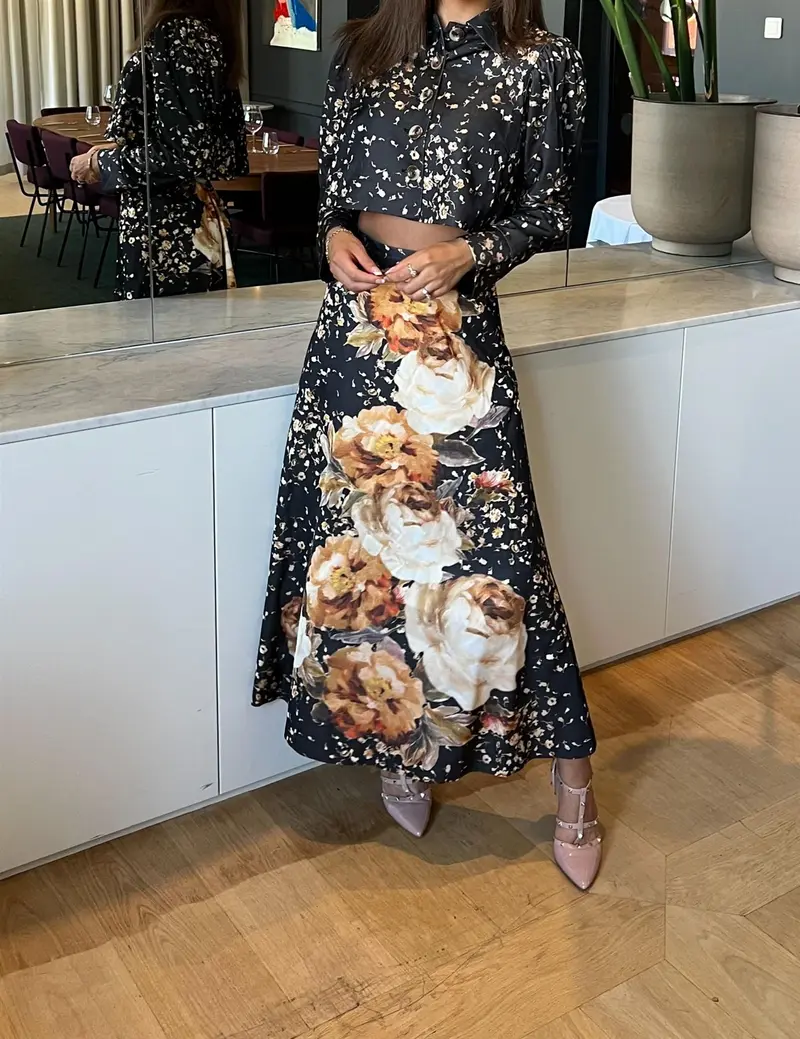 Tailored Satin Skirt