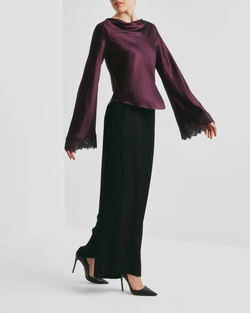 Tailored Straight Trousers - Black