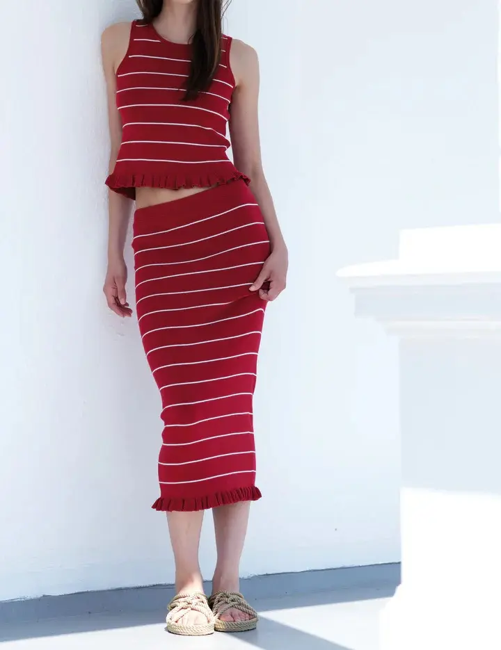Taliana Rib Stripe Skirt