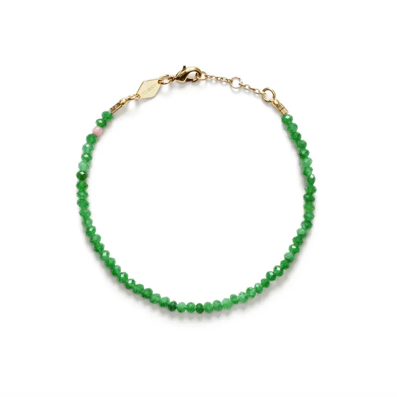 Tan Line Bracelet Green Jade