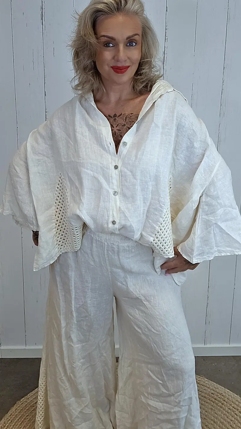 Tanja linskjorte med Hekledetaljer