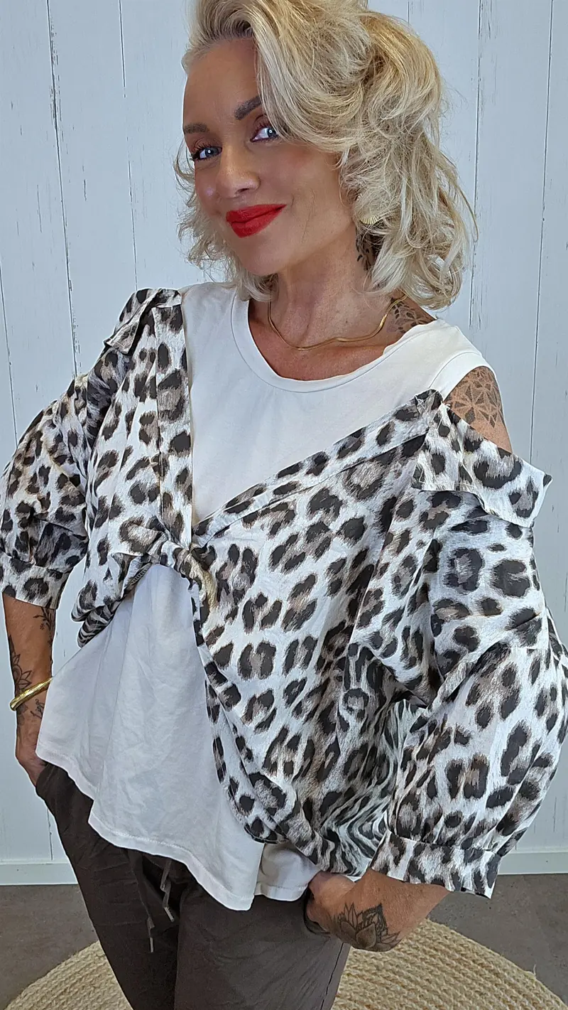 Tanja skjorte topp med åpen skulder
