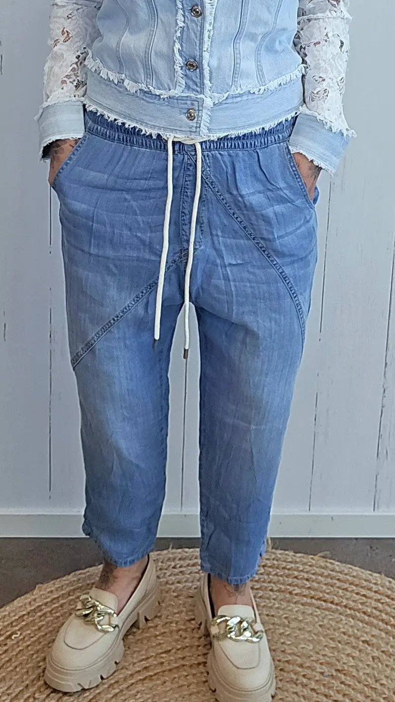 Tara Tencel bukse med strikk og knyting