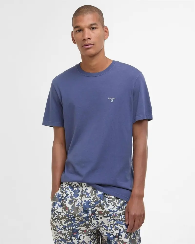 Tartan sports T-shirt - Oceana / Bleached Pine
